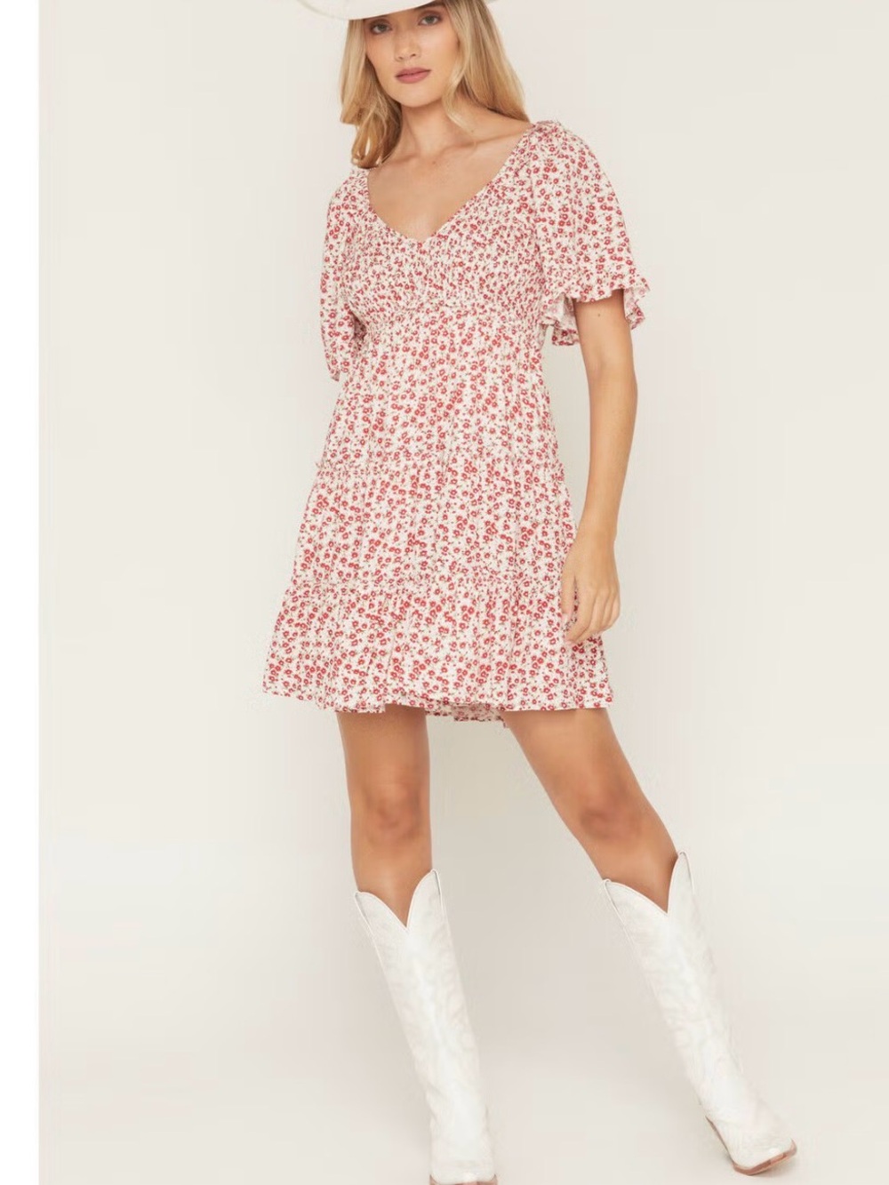 YURA women’s Boot Barn Ditsy floral smocked dress Size XL • NWT Retail $60
